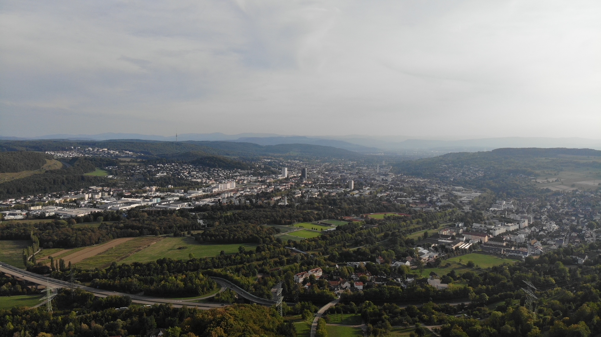 Blick über Lörrach und Wiesental